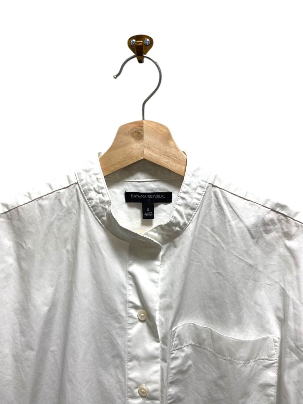 Banana Republic Button Down Shirt White Size S Minimalist Preppy Old Money Cute - Picture 9 of 16